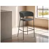 LOUNGITUDE Lot de 2 tabourets de bar BOLD en velours côtelé avec pieds noirs - Gris foncé