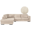 LOUNGITUDE BELAMI - Canapé d'angle 4 places en velours côtelé - Beige - Angle Gauche