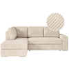 LOUNGITUDE Canapé d'angle gauche convertible ARTEMIS 4 places - Velour...