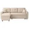 Canapé d'angle convertible réversible MARIUS - LOUNGITUDE - Tissu - Be...