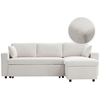 LOUNGITUDE MARIA - Canapé d'angle réversible, convertible en tissu bouclette - Blanc