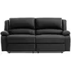 LOUNGITUDE Canapé relax manuel 3 places avec 2 assises XXL DETENTE en simili - Noir