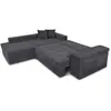 Canapé d'angle convertible TAMIA - LOUNGITUDE - Gris foncé - 4 places ...