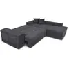 Canapé d'angle convertible TAMIA - LOUNGITUDE - Gris foncé - Avec coff...