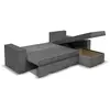 LOUNGITUDE Canapé d'angle CAELIA Réversible et Convertible avec coffre en velours côtelé - Gris
