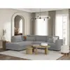 Canapé d'angle LOUNGITUDE BELAMI en tissu - Gris clair - Fixe - 5 plac...