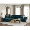 Canapé d'angle BELAMI en tissu - Bleu pétrole - Angle Gauche - 303 cm ...