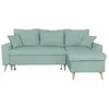 LOUNGITUDE Canapé d'Angle MARIA SCANDINAVE Réversible et Convertible - Bleu clair