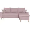 LOUNGITUDE Canapé d'Angle MARIA SCANDINAVE Réversible et Convertible Avec Coffre en Tissu - Vieux rose