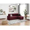 LOUNGITUDE Canapé d'angle MARIA réversible et convertible avec coffre en velours - Bordeaux