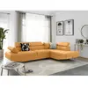 Canapé d'angle convertible RIO en tissu - Jaune ocre - LOUNGITUDE - An...