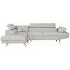 LOUNGITUDE Canapé d'angle RIO Convertible avec coffre en tissu - Angle Gauche, Gris perle
