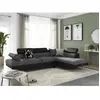 Canapé d'angle convertible RIO - LOUNGITUDE - Gris et Noir - Coffre de...
