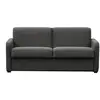LOUNGITUDE Canapé Convertible Express 3 places AGATHE en Tissu - Matelas 160x200x13 cm - Gris foncé