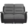 Canapé de Relaxation 2 places LOUNGITUDE LÉON - Microfibre/Simili Gris...