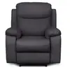 Fauteuil de relaxation manuel BONA en tissu imitation cuir - Gris fonc...