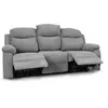 Canapé de relaxation manuel 3 places en tissu BONA - Gris clair - LOUN...