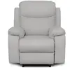 LOUNGITUDE Fauteuil de relaxation électrique BONA en tissu imitation cuir - Gris clair