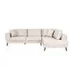 LOUNGITUDE Canapé d'angle INDIA convertible 2 coffres en tissu - Angle Droit, Beige