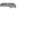 LOUNGITUDE Canapé d'angle INDIA convertible 2 coffres en tissu - Angle Droit, Gris clair