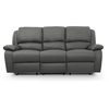 LOUNGITUDE Canapé relaxation manuel 3 places Simili cuir DETENTE - Gris