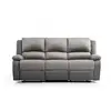 LOUNGITUDE Canapé Relaxation 3 places Simili et Microfibre LEO - Gris