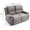 LOUNGITUDE Canapé Relaxation 2 places en microfibre LEO - Gris