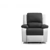 LOUNGITUDE RELAXXO - Fauteuil de relaxation en simili LEO - Blanc/Gris
