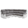 Canapé d'Angle de Relaxation OSCAR 5 places bi-matière - Gris / Blanc ...