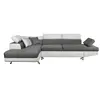 Canapé d'angle convertible RIO - LOUNGITUDE - Blanc et gris - Coffre d...