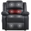 LOUNGITUDE RELAXXO - Fauteuil De Relaxation Electrique Releveur Et Massant En Simili LEO - Noir