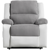 LOUNGITUDE RELAXXO - Fauteuil De Relaxation Electrique Releveur Et Massant - Microfibre / Simili - Blanc / Gris