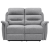 LOUNGITUDE Canapé de Relaxation 2 places en Tissu Gris LÉON - Gris clair - RELAXXO - Design contemporain - Moelleux