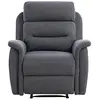 Fauteuil de Relaxation 1 place en Tissu Gris LÉON - Gris foncé - L87 x 94 x 100cm - LOUNGITUDE