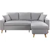 LOUNGITUDE Canapé d'Angle MARIA SCANDINAVE Réversible et Convertible - Gris clair