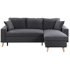 LOUNGITUDE Canapé d'Angle MARIA SCANDINAVE Réversible et Convertible - Gris foncé