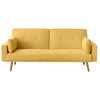 LOUNGITUDE Canapé droit scandinave ELGA convertible 3 places en tissu - Jaune