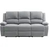 LOUNGITUDE Canapé Relaxation 3 places LEO en Tissu - Gris clair - RELAXXO
