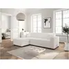LOUNGITUDE Canapé d'angle FUJI XL convertible avec coffre en tissu bouclette - Angle gauche - Blanc