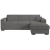 LOUNGITUDE Canapé d'angle FUJI XL convertible avec coffre en tissu bouclette - Angle droit - Gris
