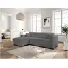 LOUNGITUDE Canapé d'angle FUJI XL convertible avec coffre en tissu bouclette - Angle gauche - Gris