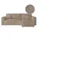LOUNGITUDE CLARISSE - Canapé d'angle convertible réversible avec coffre en tissu bouclette - Taupe