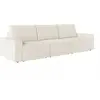 LOUNGITUDE Canapé droit fixe 3 places ROMANE en tissu Easy Clean antit...