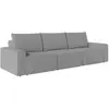 Canapé droit fixe 3 places ROMANE en tissu Easy Clean antitache - Gris