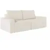LOUNGITUDE Canapé droit fixe 2 places ROMANE en tissu Easy Clean antit...