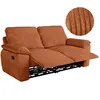 LOUNGITUDE Canapé de relaxation manuel ROSS 3 places en velours côtelé - Terracotta