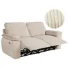 LOUNGITUDE Canapé de relaxation électrique ROSS 3 places en velours côtelé - Beige