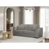 LOUNGITUDE Canapé droit fixe 3 places BELAMI en tissu - Gris