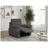 LOUNGITUDE Fauteuil de relaxation électrique ROSS en velours côtelé - Gris