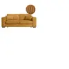 LOUNGITUDE Canapé droit fixe 3 places BELAMI en velours côtelé - Jaune